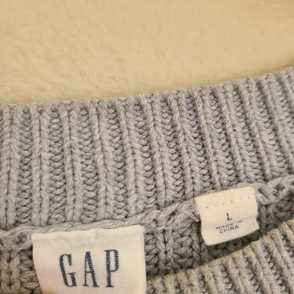 gap crewneck ribbed sweater grey size L - Picture 4 of 5